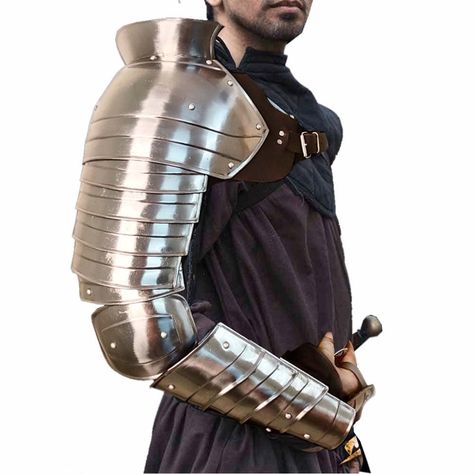 PRICES MAY VARY. ✔️★ MEDIEVAL ROMAN GLADIATOR SPARTACUS KNIGHT ARMOR FULL HAND ARM PROTECTION COSTUME BY AnNafi:- Full arm sleeve armour (single arm costume), shoulder medieval armor is made up of High Quality 18 gauge Steel with Historically accurate and authentic design. Armor is Fully Wearable.  ✔️★ PREMIUM QUALITY ADJUSTABLE LEATHER STRAPS:- The Single Arm Armour Costume comes with proper Adjustable Leather Straps, made from thick leather. Also the inside of the armor is coated with rust fre Nautical Instruments, Gladiator Halloween, Roman Knight, Gladiator Armor, Gladiator Costumes, Men Halloween, Arm Guard, Larp Costume, Shoulder Armor