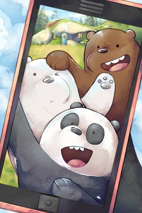 Pin by Melany Salazar on Wallpaper | Bear wallpaper, We bare bears wallpapers, Ice bear we bare bears Three Bears, Phone Screen, Bears, Cell Phone, Screen