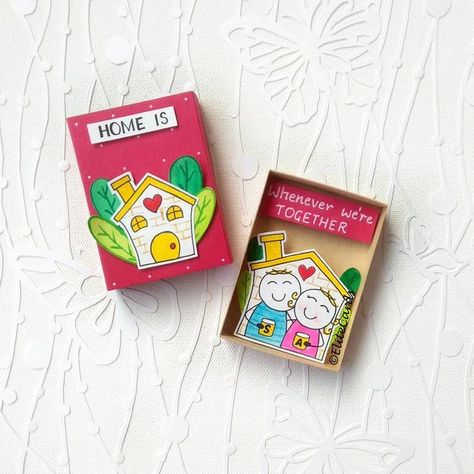 Matchbox Crafts, Diy Anniversary, Matchbox Art, Creative Box, Easy Paper Crafts Diy, Creative Embroidery, We Are Together, Easy Paper Crafts