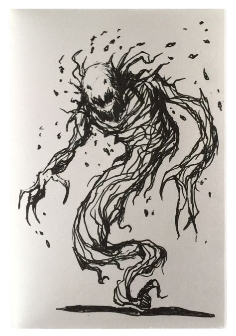 Scary Ghost Drawing Art, Ghosts Drawing Scary, Evil Ghost Drawing, Ghost Drawing Creepy, Evil Creature Drawing, Spirits Drawing Ghost, Spirit Ghost Art, Beast Drawing Reference, Realistic Monster Drawing