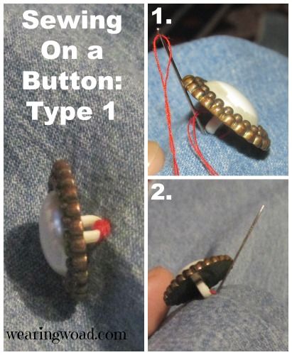 Sustainable Clothing Repairs: How to Sew on Buttons! - Wearing Woad Cute Ways To Sew On Buttons, How To Sew Toggle Buttons, Cloth Buttons Making, How To Sew A Shank Button, Button Sewing Technique, Emergency Clothes, Fancy Buttons, Repair Clothes, Dental Floss