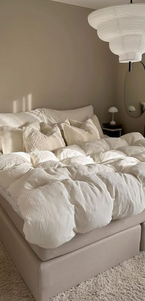 MooMee Bedding Duvet Cover Set 100% Washed Cotton Linen Like Textured Breathable Durable Soft Comfy (Cream White, Queen) Bed Queen, Dekorasi Kamar Tidur, Redecorate Bedroom, Room Makeover Bedroom, Dream Room Inspiration, Room Makeover Inspiration, Cozy Room, Room Inspiration Bedroom, White Bedding