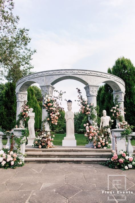 Greek Mythology Ancient Greece Architecture, Greek Garden, Greece Architecture, Roman Garden, Rome Wedding, Wedding Photo Gallery, Greece Wedding, Greek Wedding, Wedding Hall