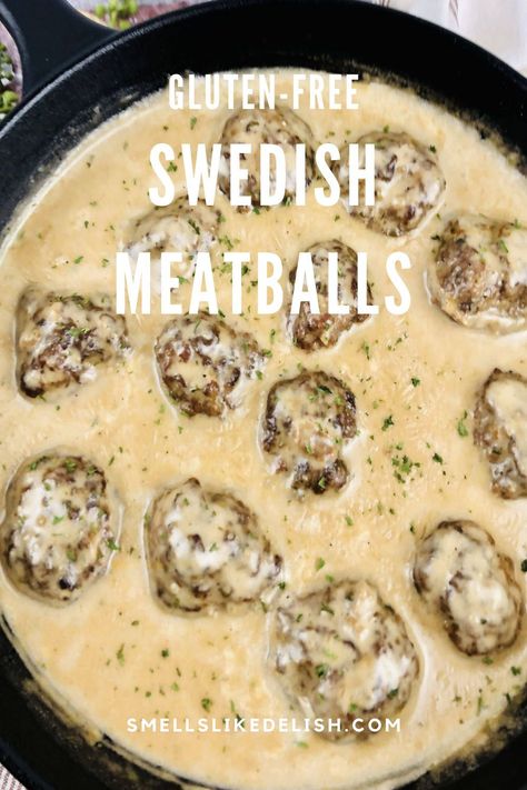 Gluten Free Swedish Meatballs, Creamy Swedish Meatballs, Swedish Meatball Sauce, Beef And Pork Meatballs, Classic Savory, Gluten Free Meatballs, Meatballs And Gravy, Pantry Recipes, Beef And Pork