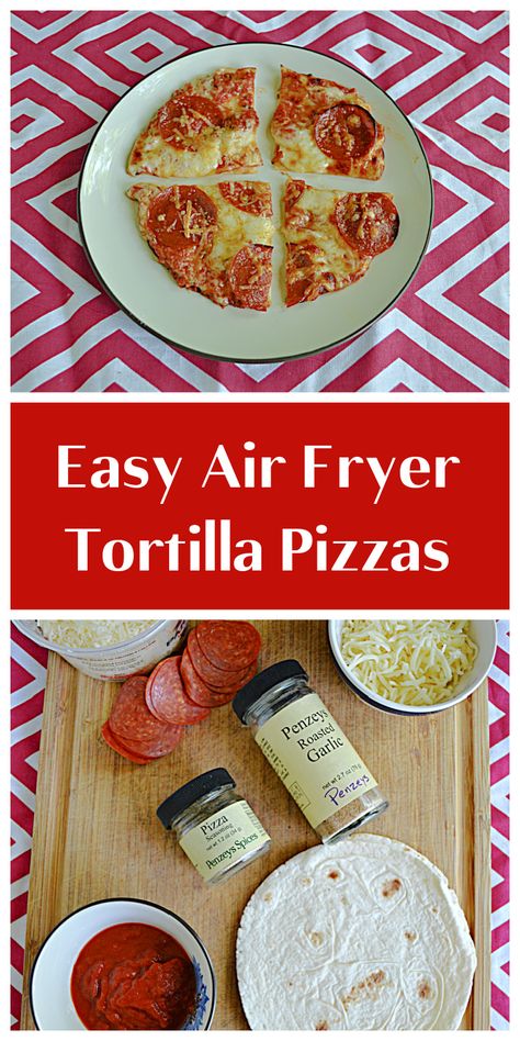 Air Fryer Pizzadilla, Pizza Taquitos Air Fryer, Airfryer Mini Pizza, Air Fryer Flour Tortilla Recipes, Mini Air Fryer Pizza, What To Make With Mini Tortillas, Mini Pizzas In Air Fryer, Flour Tortilla Pizza Recipes Air Fryer, Tortilla Wrap Pizza Air Fryer