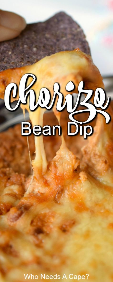 Tortilla Chip Appetizer Dip Recipes, Bean Dip With Chorizo, Mexican Chorizo Dip, Bean Chorizo Dip, Bean And Chorizo Dip, Mexican Refried Bean Dip, Dip Recipes For Tortilla Chips, Mexican Bean Dip Recipes, Hot Bean Dip Recipes