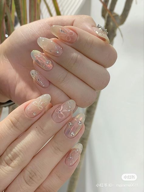 Quartz Nails, Hello Nails, Hippie Nails, Nails Fake, Classy Acrylic Nails, Pretty Gel Nails, Really Cute Nails, Soft Nails, 3d Butterfly