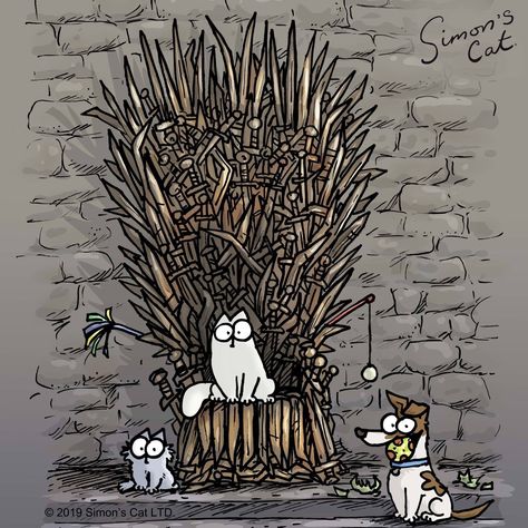 Game of Thrones Funny Cat Jokes, The Iron Throne, Simons Cat, Iron Throne, Cat Character, Legolas, The Throne, Plot Twist, All About Cats