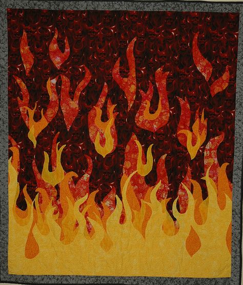 Big Game's Flames Quilt Board, Fire Clothes, Fireplace Cover, Goddess Crown, Landscape Art Quilts, Man Quilt, Native American Heritage, King Size Quilt, Paper Piecing Quilts