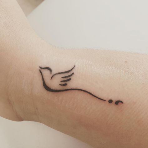 Stay Tattoo, Semicolon Tattoo Ideas, Health Tattoo, Girl Arm Tattoos, Hand And Finger Tattoos, Shape Tattoo, Semicolon Tattoo, Forearm Tattoo Design, Flower Tattoo Shoulder