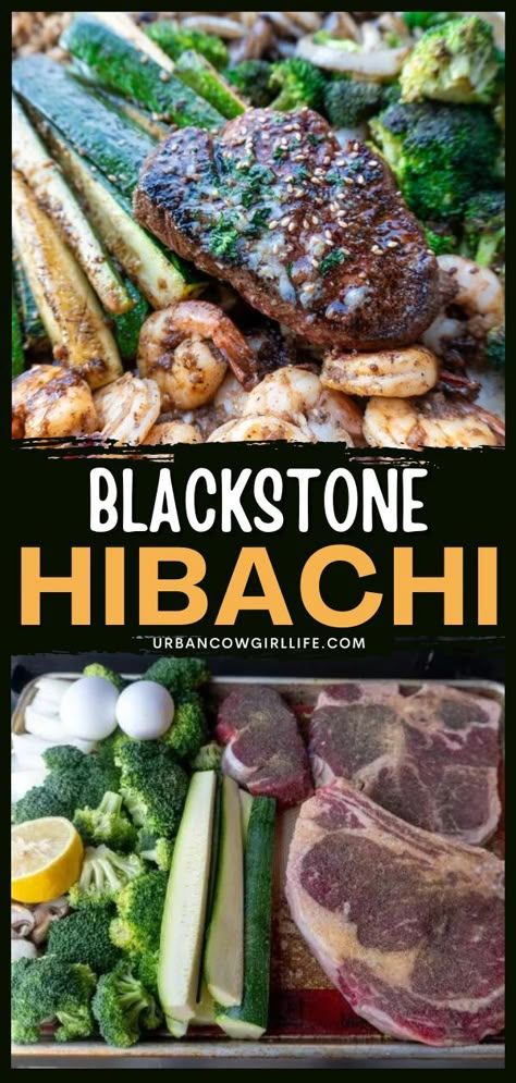 An easy dinner idea on a Blackstone Griddle! Thanks to these step-by-step directions, you can have a main meal with fried rice, shrimp, veggies, and teriyaki steak or hibachi chicken. Impress your family with this hibachi dinner at home! Ginger Sauce Hibachi, Blackstone Hibachi Recipes, Easy Blackstone Meals, Cooking On A Blackstone Griddle, Blackstone Dinner Ideas, Spicy Mustard Sauce, Hibachi Recipe, Blackstone Hibachi, Blackstone Dinner