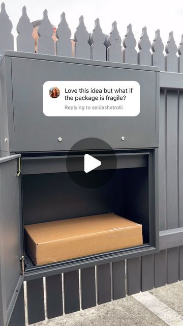 Milkcan Outdoor Products on Instagram: "Fragile mail is packed appropriately to withstand the transit to your home. 

As seen in this video, there is a small distance between the chute and the lower compartment. We also include a shock absorbing ‘squishy’ mat in the base of every parcel letterbox to help protect fragile packages." Package Drop Box Ideas At Gate, Parcel Box Design, Drop Box Ideas, Parcel Box, Delivery Room, Door Entryway, Package Delivery, Letter Box, April 11