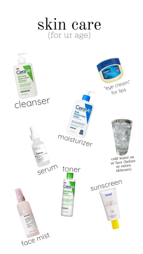 Cerave Skincare, Kids Skin Care, Skin Care Basics, Face Yoga Facial Exercises, Skin Care Routine Order, Face Care Routine, Good Skin Tips, Best Skin Care Routine, Hydrating Toner