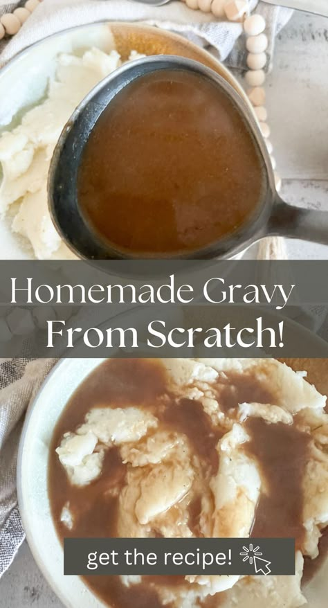 Homemade Gravy No Drippings, Gravy From Scratch Without Drippings, Homemade Gravy For Meatloaf, Making Gravy From Broth, How To Make Gravy From Broth, How To Make A Gravy, Easy Homemade Brown Gravy, Homemade Gravy Without Drippings, Beef Gravy From Scratch