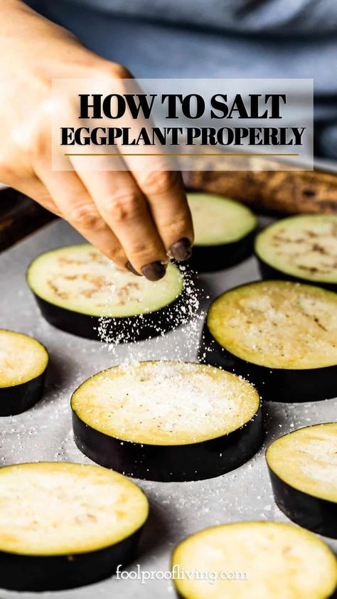 Learn how to salt eggplant properly and prepare it for cooking using my foolproof method. Roasted Whole Eggplant, How To Prepare Eggplant, Salt Water Bath, Ways To Cook Eggplant, Cooking Eggplant, Eggplant Recipes Parmesan, Prepared Eggs, Eggplant Dishes, Roast Eggplant