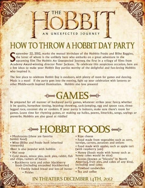 The Hobbit Party, Hobbit Day, Hobbit Life, Housekeeping Ideas, Medieval Tavern, Hobbit Food, Lord Of Rings, Hobbit Party, Hobbit An Unexpected Journey