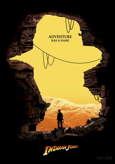 Adventure has a name (Indiana Jones fanart poster) on Behance Indiana Jones Movie, Inspiring Posters, Typo Poster, Best Movie Posters, Gig Poster, Dorm Art, Poster Movie, Adventure Film, Origin Story