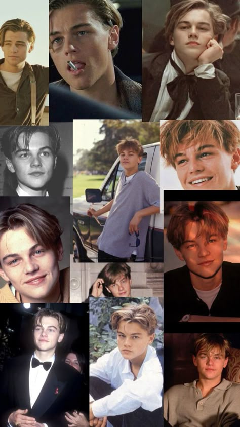 Leonardo DiCaprio Black 90s Movies Aesthetic, Leonardo Dicaprio Romeo, Titanic Leonardo Dicaprio, Messy Hair Boy, Leonardo Dicaprio Photos, Leo And Kate, 90s Actors, Leonardo Dicaprio 90s, Jack Dawson