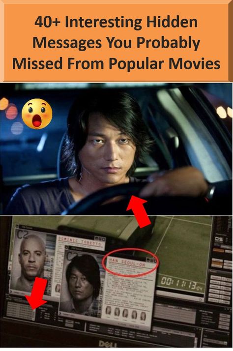 When most people watch a movie, they tend to focus mostly on the storyline and not so much on what is happening in the background. If that sounds like you, don't feel bad - it just means you're part of the 99% of people who watch movies to relax, not obsess of every tiny detail to see if the director purposefully hid something in the background. Hidden Movie, Dominic Toretto, First Watch, Petite Tattoos, Hidden Messages, Hybrid Dogs, Making A Movie, Adventure Movies, Dark Makeup