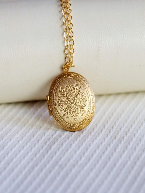 Etsy Locket Necklace,Brass Oval Locket,Floral Gold Color Brass locket,Jewelry Gift ,Pendant necklace,bride Unique Locket Necklace, Unique Locket, Locket Jewelry, Gold Bracelets Stacked, Gold Locket Necklace, Oval Locket, Gold Pendant Jewelry, Jewelry Lockets, Gold Locket