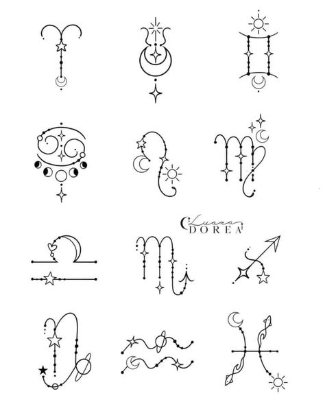 275 Bocetos Plantillas Con Flechas Estrellas Fases Lunares para Cada signo del Zodiaco Horoscope Tattoos, Sharpie Tattoos, Muster Tattoos, Inspiration Tattoos, Zodiac Tattoos, Long Wolfcut, Zodiac Symbols, Dope Tattoos, Symbolic Tattoos