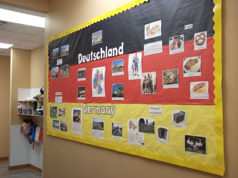 Germany Germany Classroom Theme, Germany Classroom Decorations, German Activities, Language Classroom Decor, Avid Program, Germany For Kids, German Restaurant, Class Bulletin Boards, Classroom Borders