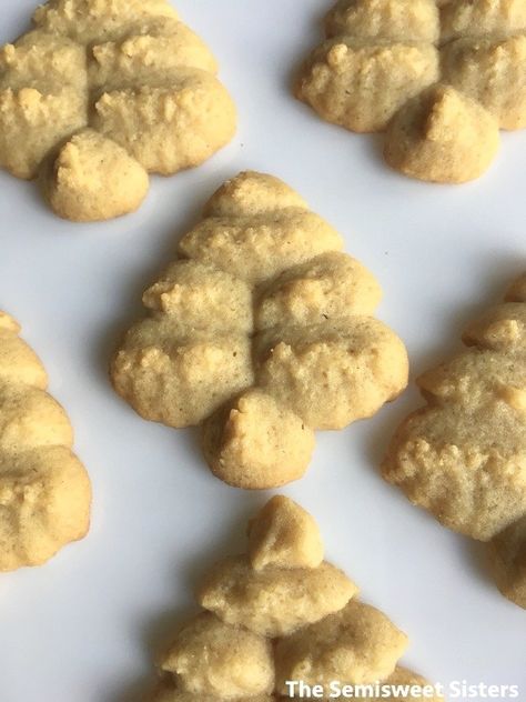 Christmas Tree Peanut Butter Spritz Cookies Peanut Butter Spritz Cookies, Peanut Butter Spritz Cookie Recipe, Cookbook Inspiration, Butter Spritz Cookies, Spritz Cookie, Spritz Cookie Recipe, Chocolate Melting Wafers, Spritz Cookies, Ghirardelli Chocolate