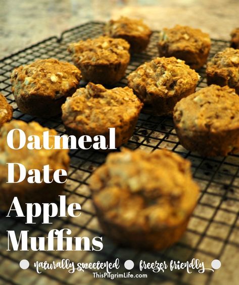 Oatmeal Date Apple Muffins Apple Oatmeal Muffins, Oatmeal Muffin, Healthy Snack For Kids, Oatmeal Muffin Recipes, Snack For Kids, Apple Oatmeal, Oat Muffins, Healthy Muffin Recipes, Apple Muffins