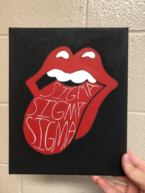 Sorority Canvas Paintings, Canvas Sorority, Big/little Baskets, Little Gifts Sorority, Big Little Canvas, Sorority Art, Big Little Sorority, Pink Canvas Art, Tri Sigma