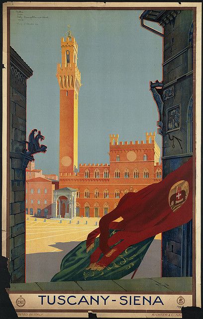 Vintage Italian Posters ~ #illustrator #Italian #posters ~ Siena Vintage Italian Posters, Pasta Ideas, Poster Art Deco, Italian Posters, Travel Advertising, Tuscany Travel, Postal Vintage, Graphisches Design, Tourism Poster