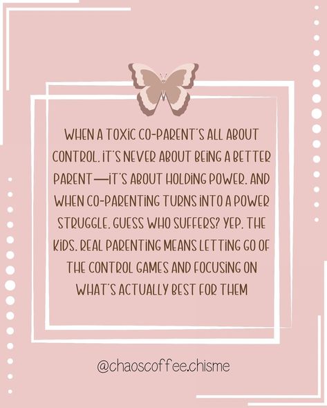 Co-parenting with a toxic ex can turn into a power struggle, and the ones who lose out are the kids. Let’s stop playing control games and start focusing on what’s best for them. Need help dealing with this kind of chaos? I’ve been there. #CoParentingStruggles #ToxicCoParenting #PutTheKidsFirst #CoParentingHelp #RealTalk #HighConflictCoParenting How do you handle co-parenting drama? Toxic Coparenting, Co Parenting With A Toxic Parent, Step Mom Quotes, Power Struggle, Toxic Parents, Better Parent, Step Mom, Co Parenting, Mom Quotes