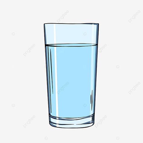 Cup Of Water Illustration, Cup Of Water Drawing, Glass Of Water Drawing, Water Drawing Simple, Glass Cup Drawing, Water Clipart, Coffee Cup Clipart, Cup Clipart, Glass Clipart