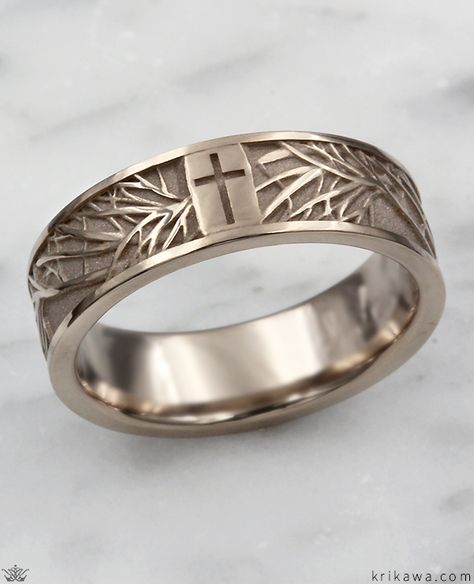 Mens Wedding Bands With Cross, Custom Wedding Rings Men, Cross Ring For Men, Christian Wedding Ring, Husband Rings, Christian Wedding Rings, Tree Of Life Wedding, Engament Rings, Gorgeous Wedding Bands