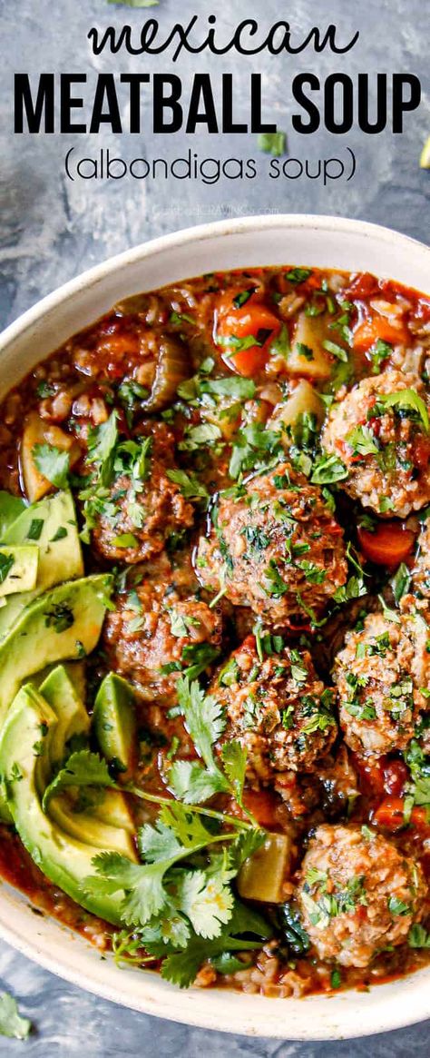 Mexican Meatball Soup Albondigas, Mexican Albondigas, Albondigas Soup Recipe, Mexican Meatball Soup, Mexican Meatballs, Albondigas Soup, Favorite Soups, Carlsbad Cravings, Mexican Soup