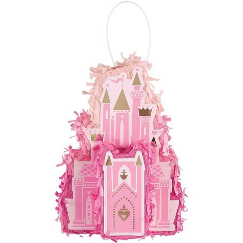 Add a magical touch to a table at your little one&apos;s Disney Princess birthday party with a Mini Disney Once Upon a Time Castle Pinata Decoration! The cardstock and tissue paper decoration is designed to look like a castle with metallic gold details. Castle Pinata, Castle Birthday Party, Disney Princess Party Supplies, Mini Castle, First Disney Princess, Tissue Paper Decorations, Royal Decorations, Birthday Party Table Decorations, Disney Princess Birthday Party