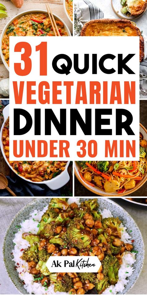 Vegetarian dinner recipes are perfect for any occasion. Discover easy vegetarian meals that are great for busy weeknights, from high-protein vegetarian recipes to gluten-free dinners. With healthy, plant-based dinner ideas and quick one-pot dinner recipes, you can enjoy simple vegetarian dinners that everyone will love. Try budget-friendly family meals, vegetarian casserole recipes, or Mediterranean-inspired dinners to add variety to your dinner rotation without sacrificing flavor. Vegetarian Recipes Dinner Easy Quick, Cheap Dinner Ideas Vegetarian, Basic Vegetarian Meals, No Meat Dinners Easy, Quick No Meat Dinner Ideas, Quick Healthy Vegetarian Meals, Easy Meat Free Dinners, Healthy Dinner Recipes Without Meat, Meatless Dinner Ideas Easy