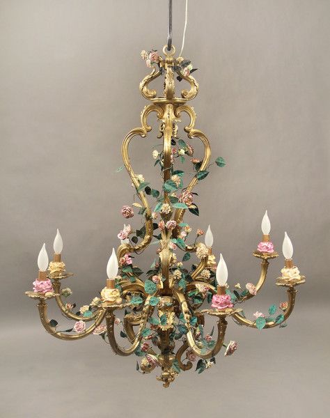 Chandelier Centerpiece, Rococo Revival, Colorful Chandelier, French Lighting, Rococo Furniture, French Porcelain, Antique Chandelier, Chandelier Style, Beautiful Lighting