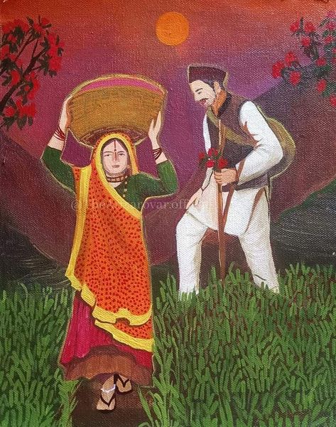 Uttarakhand Culture, Dance Of India, South Asian Aesthetic, Canvas Art Painting Abstract, File Decoration Ideas, Composition Painting, Drawing Competition, Drawing Ideas List, Indian Art Gallery