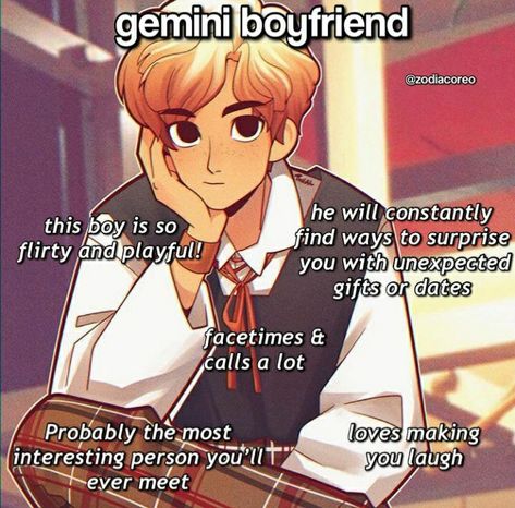 Zodiac Boyfriends, Gemini Boyfriend, Gemini Aesthetic, Zodiac Characters, Gemini Life, Types Of Boyfriends, Anime Zodiac, Pisces Quotes, Capricorn Women