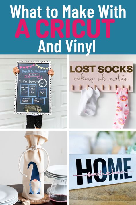 What to Make with a Cricut and Vinyl Custom Cricut Gifts, Cricut Canvas Projects, Vinyl Crafts To Sell, Cricut Vinyl Projects, Wine Gift Bags, Cricut Gifts, Reverse Canvas, Personalized Housewarming Gifts, Wine Gift Bag