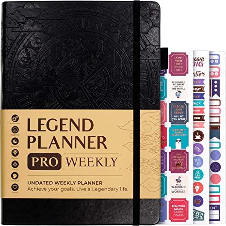 AmazonSmile : Legend Planner PRO – Deluxe Weekly & Monthly Life Planner to Increase Productivity and Hit Your Goals. Time Management Organizer Notebook – Undated – 7 x 10" Hardcover + Stickers – Dark Purple : Office Products Legend Planner, Organizer Notebook, Daily Schedule Planner, Daily Weekly Monthly Planner, Undated Daily Planner, Daily Weekly Planner, Undated Weekly Planner, Effective Time Management, Notebook Organization