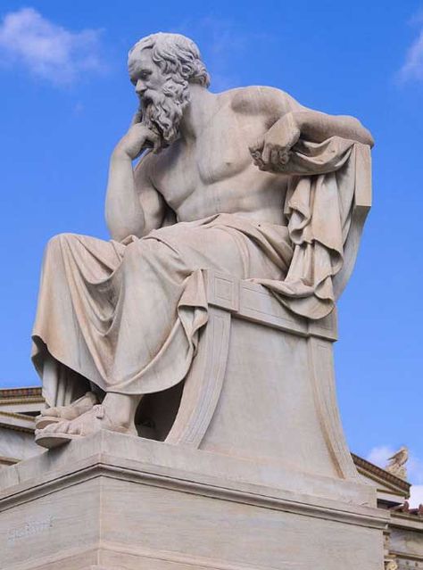 Statue of Socrates in front of the Academy of Athens Famous Philosophers, Ancient Greek Sculpture, Western Philosophy, Great Philosophers, Greek Statues, Ancient Greek Art, Ancient Greek Architecture, Shotting Photo, Greek Sculpture