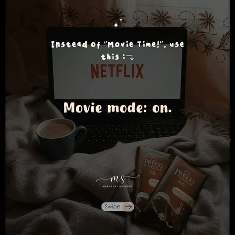 PART 33 — instead of “Movie Time! ” use these:🥰 #MovieMagic #MovieNight #CinemaVibes #netflixseries #quotes #quotesoftheday #caption #captionideas #notes #instagramtips #randomthoughts #fyp #margesn #smm Caption For Movie Time, Movie Captions, Movie Time, Netflix Movie, About Time Movie, Netflix Series, Instagram Tips, Instagram Captions, Movie Night