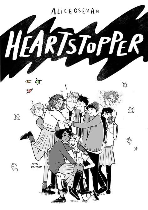 Heartstopper Posters Vintage, Heartstopper Prints, Dsmp Poster, Heartstopper Poster, Comic Poster, Easy Canvas Art, Poster Room, Book Posters, Black And White Posters