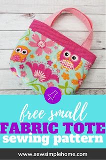 Kids Tote Bag Pattern Free, Kids Bags To Sew, Small Bags To Sew, Small Bag Patterns To Sew, Small Tote Bag Pattern, Toddler Tote Bag, Small Bag Pattern, Book Bags For Kids, Purse Patterns Free