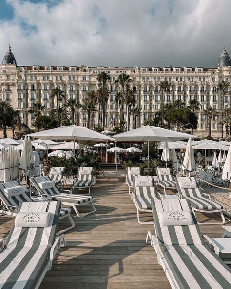 Carlton Beach Club | Cannes, France | the French Riviera French Riviera Home Decor, French Riviera Architecture, French Riviera Aesthetic, Riviera Chic, French Riviera Style, Fashion Entrepreneur, The French Riviera, Cannes France, French Riviera