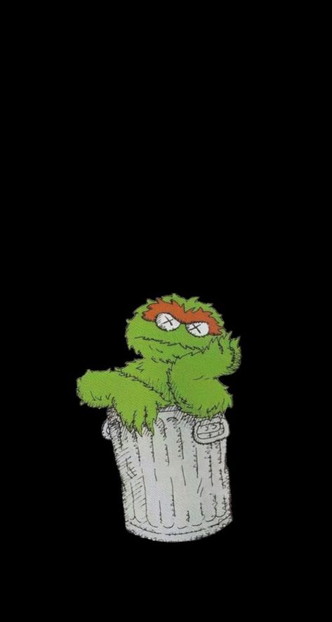 Kaws Wallpaper Sesame Street, Sesame Street Widget, Oscar The Grouch Painting, Sesame Street Kaws Iphone Wallpaper, Green Kaws Aesthetic, Kaws Seaseme Street, Oscar The Grouch Wallpaper, Sesame Street Wallpaper Iphone, Green Kaws Wallpaper