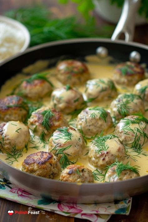 Polish Meatballs - Klopsiki Recipe - Polish Feast Polish Meatballs And Gravy, Traditional Polish Christmas Food, Polish Casserole Recipe, Polish Thanksgiving Recipes, Authentic Polish Recipes, Polish Christmas Recipes, Polish Meatballs, Polish Meals, Poland Recipes