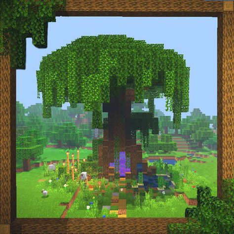 A magical giant oak tree with portal and a pond. #minecraft #minecraftpocketedition #minecrafttree #netherportal #giantoaktree… Magical Minecraft, Chalet Minecraft, Minecraft Treehouses, Minecraft Portal, Minecraft Tree, Construction Minecraft, Minecraft Decoration, Minecraft Structures, Minecraft Banners