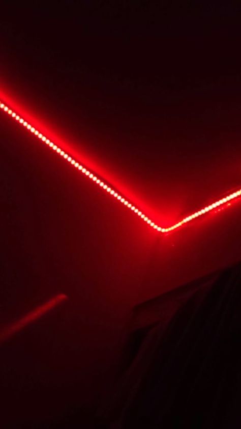 Bedroom Atheistic, Red Led Lights Bedroom Aesthetic, Red Light Room, Red Lights Bedroom, Boy Room Red, Led Lights Bedroom Aesthetic, Led Rouge, Gear Room, Dark Forest Aesthetic